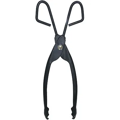 12  Coal Grabber Fire Tongs Black Fireside Accessories Scissors Tool Fireplace • £6.99