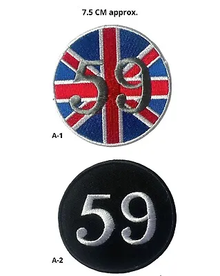 £2.09 • Buy Lucky Number 59 Union Jack/black Embroidered Sew/Iron On Patch Badge JacketN-446