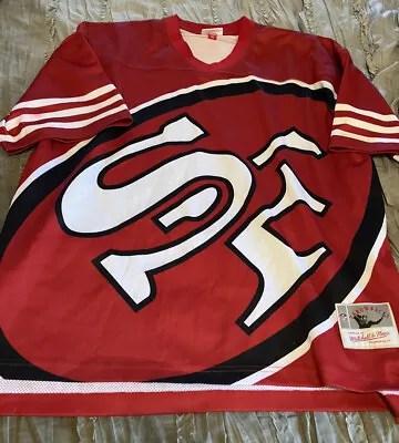 SAN FRANCISCO 49ERS Football NFL Mitchell & Ness THROWBACKS Jersey 2XL Size 52 • $42.49