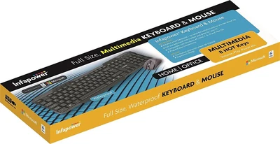 £17.38 • Buy Infapower X203 Full Size Wired Keyboard And Mouse, Black 