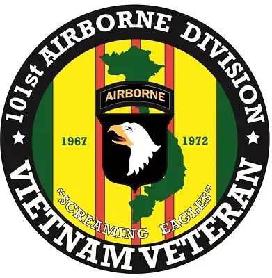 Vietnam Veteran 101st Airborne Div Vinyl Sticker Car Truck Window Decal Military • $3.50