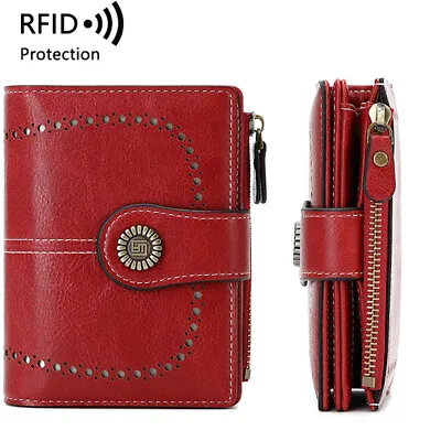 RFID Blocking Women Small Leather Wallet Credit Card Holder Mini Bifold Purse US • $7.99