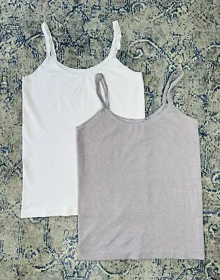 Set Of 2 - E By Eloise Women's  Size M Soft/Stretchy Tank Tops Purple/White • $11.99