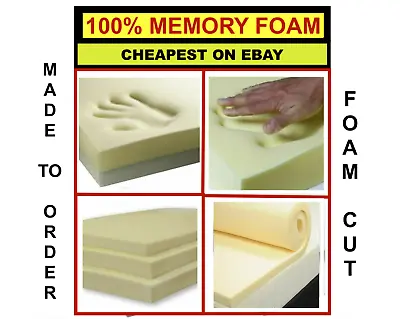 Cut To Size Memory Foam Sheets Cushion High Density Upholstery Foam • £54.99