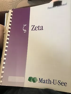 Math U See Zeta Teacher’s Manual • $5