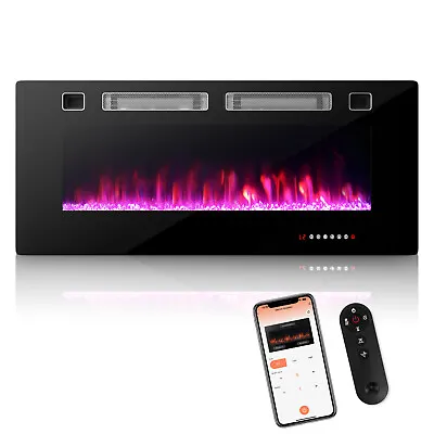 42 Inches Ultra-Thin Electric Fireplace Wall-Mounted & Recessed Fireplace Heater • $179.99