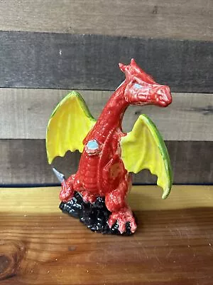 Handpainted Ceramic Dragon 9.5” Tall • $68