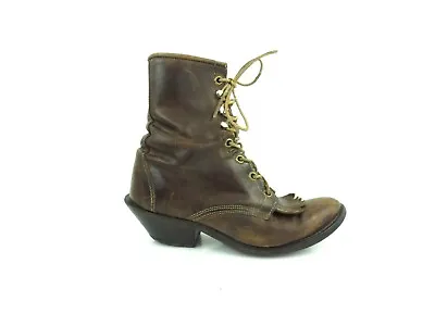 Laredo Western Boots Steampunk Granny Lace Up Kiltie Eggplant Vtg 5.5M [A97] • $41.99