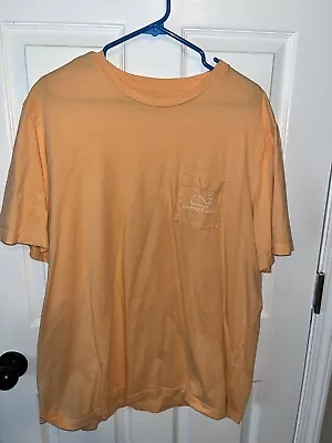 Vineyard Vines Mens Whale Pocket T-shirt Orange Size Small XL • $16.99