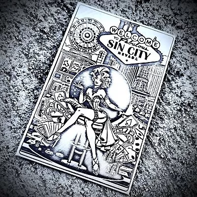 2024 Welcome To Sin City Fabulous Vegas 1 Oz Silver Card Bar Mintage 777 • $79