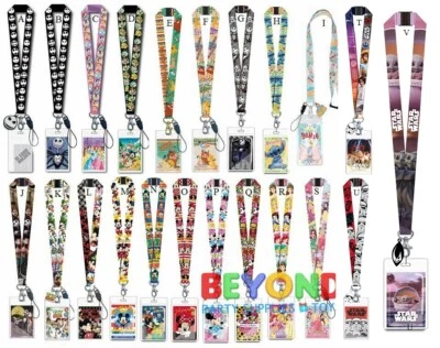 $8.95 • Buy Disney Lanyard Card Holder ID Badge Amusement Park ID Holder Pin Trading Straps