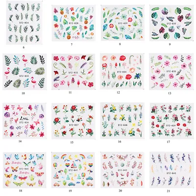 Nail Decal Stickers Fingernail Art Accessories Flower Butterfly  Manicure US / • £2.30