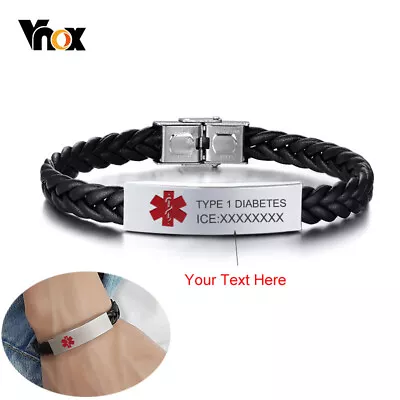 Men Women Medical Alert ID Bracelet Silicone Emergency Wristband Waterproof • £3.59