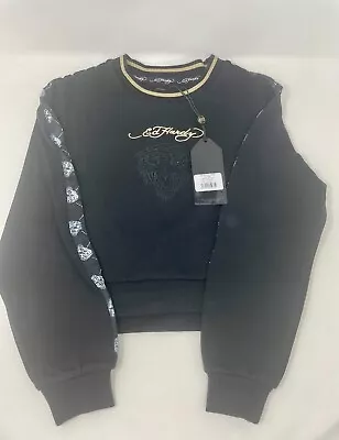 BNWT Ed Hardy Girls Gold Label Sweatshirt In Black Age 12 RRP £55 • £35