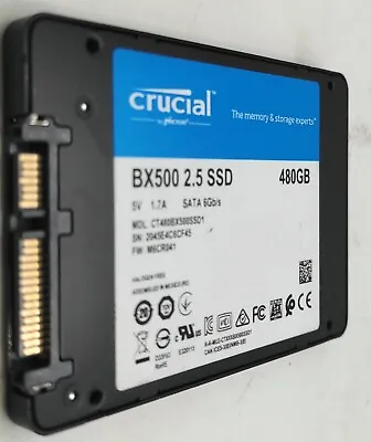 480GB Crucial CT480BX500SSD1 BX500 7mm 2.5  SATA SSD Solid State Drive • £25.96