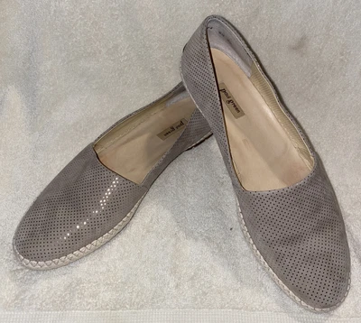 $28 • Buy Paul Green Women's 8.5 Slip On Espadrille Loafers Beige With Silver Underlay