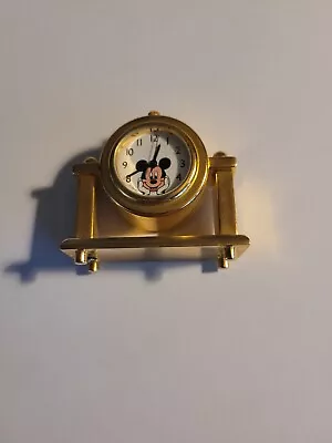 Miniature Brass Mickey Mouse Disney Mantle Clock Japan Movement • $5