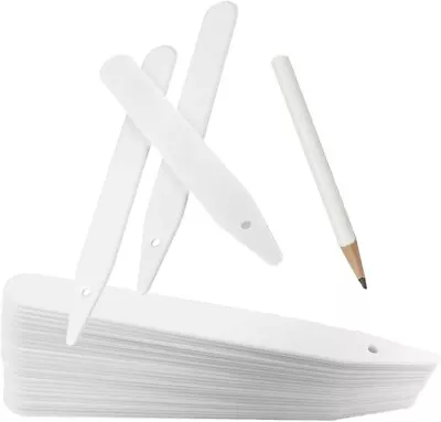 100 Plant Labels Garden Seed Marker Label White Sticks Pencil Plastic Tags • £5.99