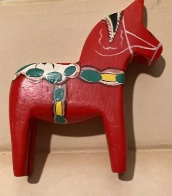 Red Dala Horse Scandinavian Style 6 Inches. Unbranded. • £20.99