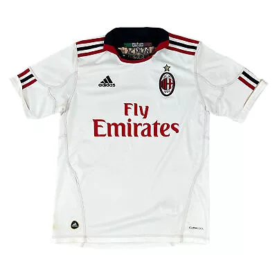 Adidas Ac Milan Football Shirt 2010 Away Kit Short Sleeve White Mens Small • £79.99