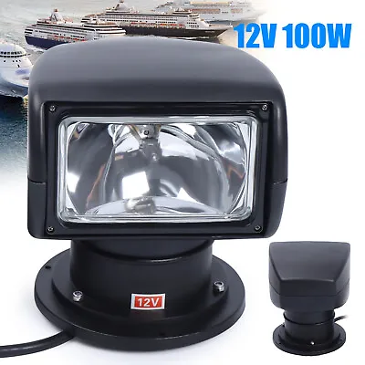 100W Marine Spotlight Offroad Truck Car Boat Search Light 12V W/ Remote Control • $79.80
