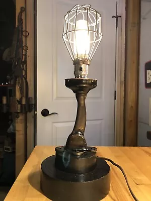 Steampunk Lamp From Vintage Phone Parts With Wood Foundry Base • $129