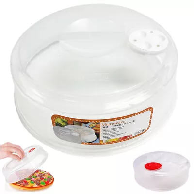 1 Plastic Microwave Plate Cover Clear Steam Vent Splatter Lid 10.5  Food Dish • $8.24