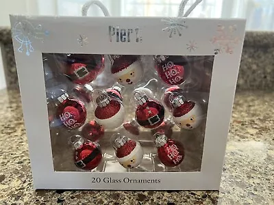 $18.99 • Buy Vintage Pier One Pier 1 Imports Mini Santa Glass Ornaments Set Of 20