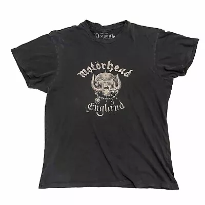 Vintage 2000s Y2K Motorhead Dragonfly Thrashed Black Band TShirt Mens Size M USA • $30