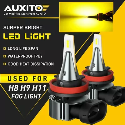 AUXITO H11 H8 H9 LED DRL 6500K Bright White Fog Light Bulbs Lamp 3000LM White 2X • $38.24