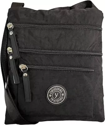 Nylon Crossbody Bag For Mobile Phone Wallet Purse Black Grace 57 • £11.99