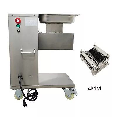 500KG/H Meat Cutting Machine W/4mm Blade Meat Cutter Slicer Full Stainless Frame • $682.50