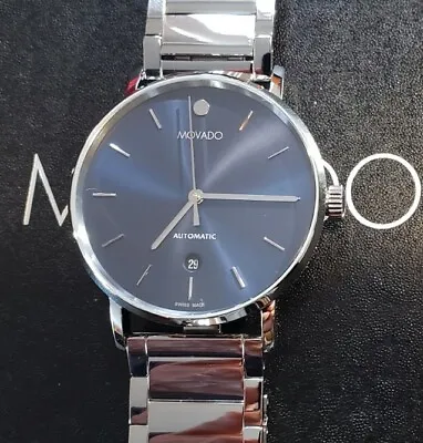 Movado Museum Automatic Classic Watch With 40mm Blue Face & Silver Brecelet • $695