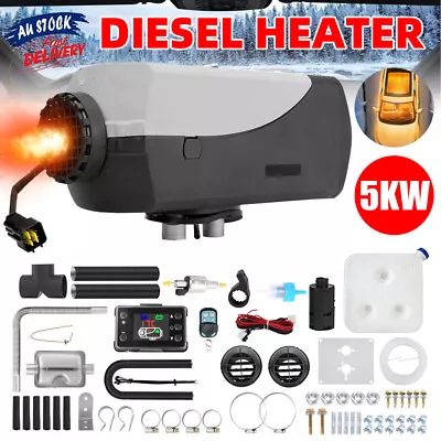 Air Diesel Heater 12V 5KW Thermostat Caravan Motorhome RV Tank Remote Control  • $124.95