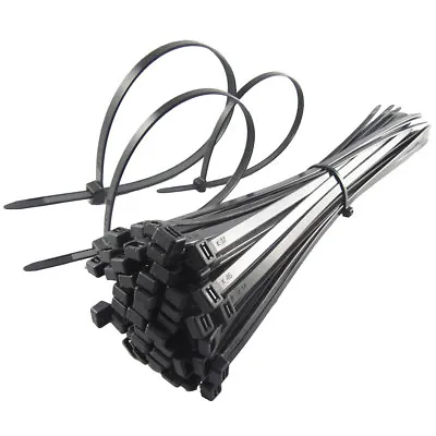 £18.45 • Buy Cable Tie 3.6mm Black Zip Wrap Long Short Small Cable Ties Wraps Strong Nylon