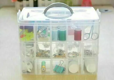 £8.99 • Buy Compartment Plastic Storage Box Jewellery Earring Beads Case Container Organiser