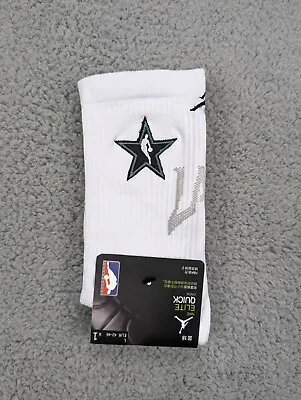 Nike Elite Quick Jordan Dri-Fit Athletic Crew Socks Mens 9-11 White NBA All Star • $14.91