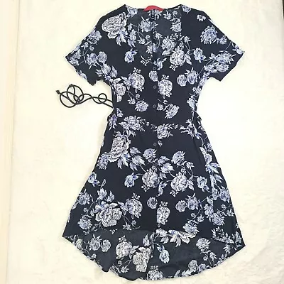 $20 • Buy TIGERLILY Floral Dress Size Au10(FitsSmall) Short Domain Sleeves Button Up Front