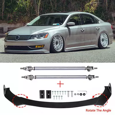 For Volkswagen 	Passat 00-22 Front Bumper Lip Splitter Spoiler + Strut Rods Bars • $47.50