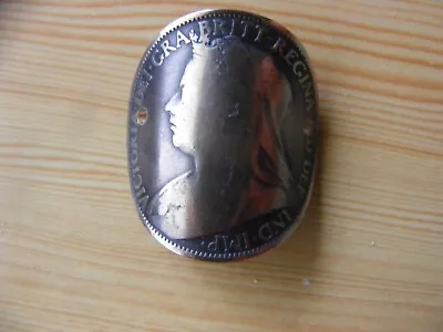 WALKING STICK BADGE ANTIQUE QUEEN VICTORIA PENNY 100 Years +3CM HIGH • £4.49