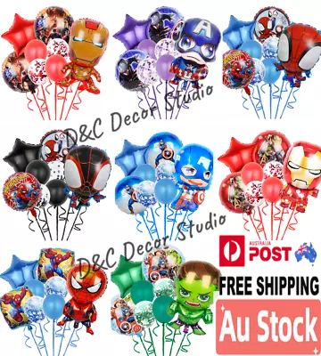 Superhero Balloon Avengers IRONMAN HULK SPIDERMAN Party Supplies Banner Cake Top • $5.90