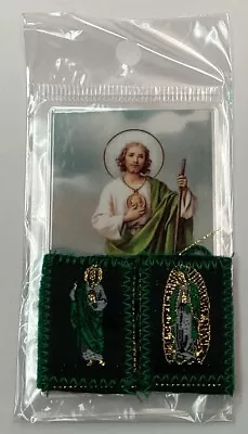 Escapulario De San Judas Y La Santisima Virgen De Guadalupe Con Estampita • $4.95