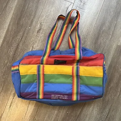 Vintage Hawaii Fashion By Victor Insulated Rainbow Beach Shoulder Bag LGBTQ • $15.99