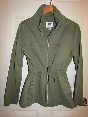 Old Navy Womens Spring Jacket Size Medium Military Style Army Green • $3.99