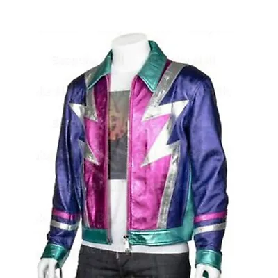 New Men's Multicolored Punk Unique Brando Style Cowhide Biker Leather Jacket-643 • $243.59