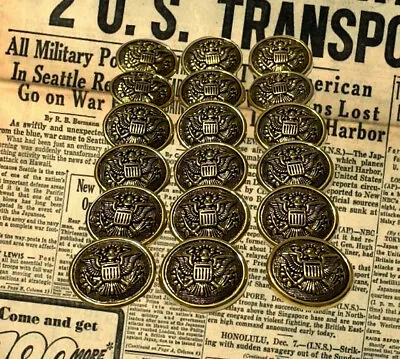 US Military Vintage Like Brass Plastic Buttons Bundle (18 Items) • $7
