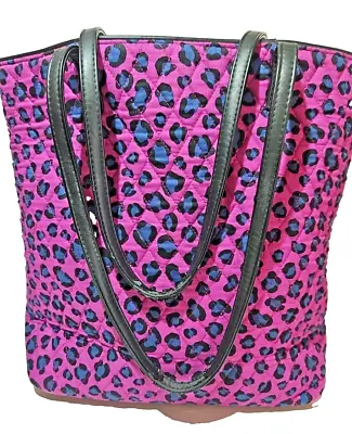 Vera Bradley Purple Quilted Tote Bag Animal Print Purse Cheetah Leopard Pattern • $9