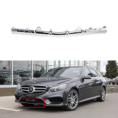  Midle Chrome Front Bumper Lip Moulding Trim For Mercedes E Class W212 2014-2015 • $24.99