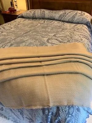 £64.95 • Buy Stunning Fawn Diamond Weave Wool  & Cashmere Blanket Throw By Pashmina Love