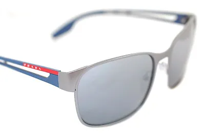 $307.42 • Buy PRADA SPORT 52TS DG1-2F2 POLARIZED Mens Sunglasses GUNMETAL BLUE SILVER MIRROR